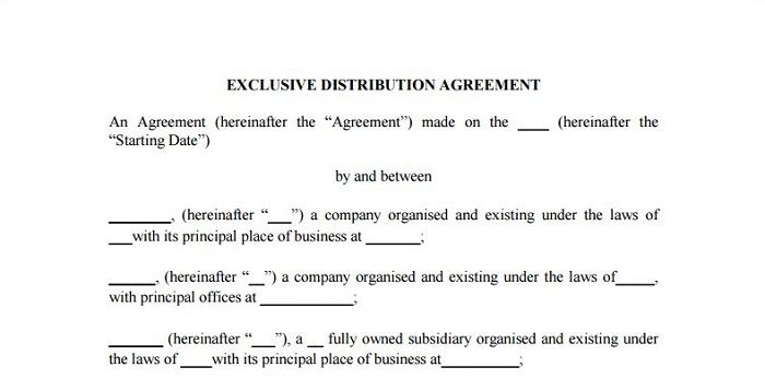 simple distribution agreement template