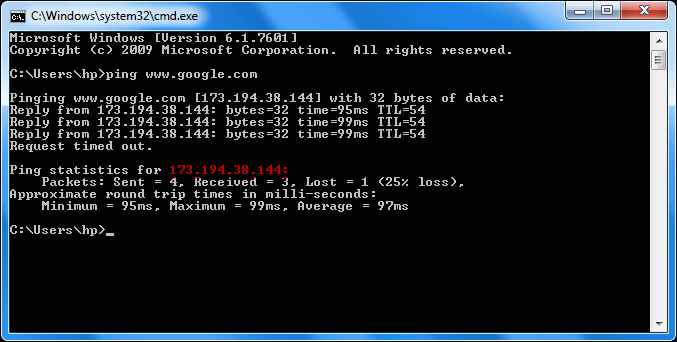Knowing IP address from cmd
