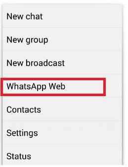whatsapp web option