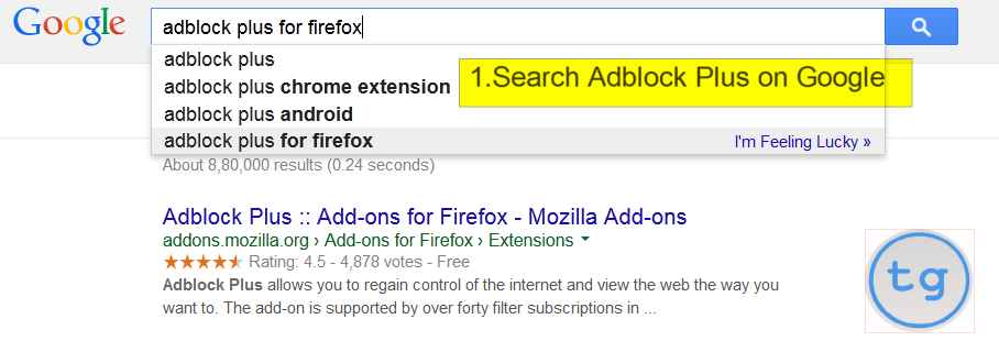 search Adblock on Google
