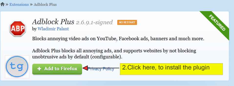 Click on Adblock Plus