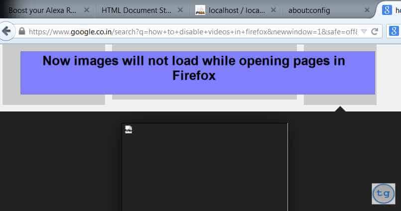 disable image in firefox