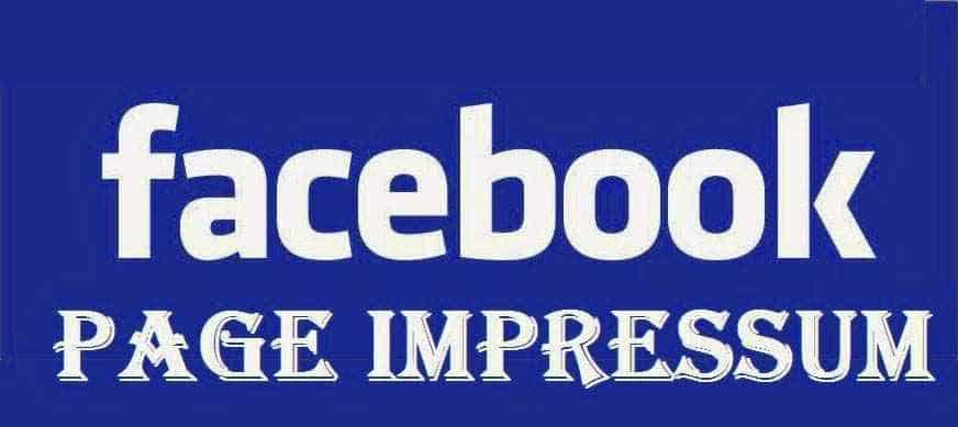 Facebook page impressum