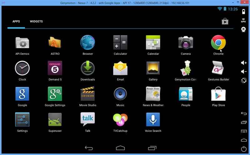 Genymotion emulator for android