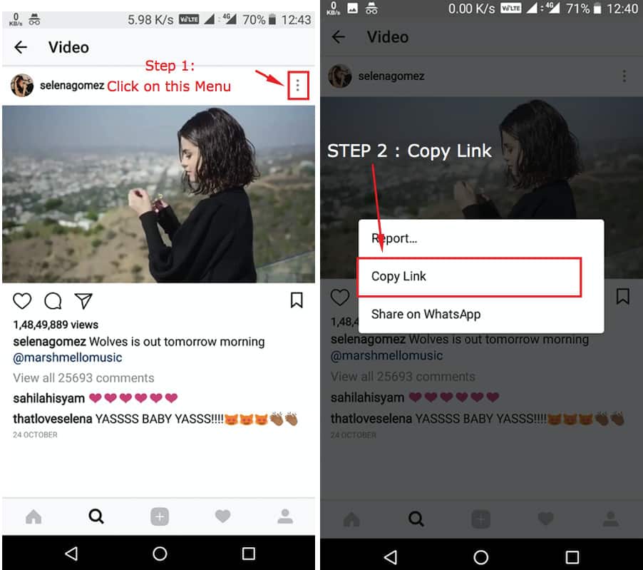 instagram url video download