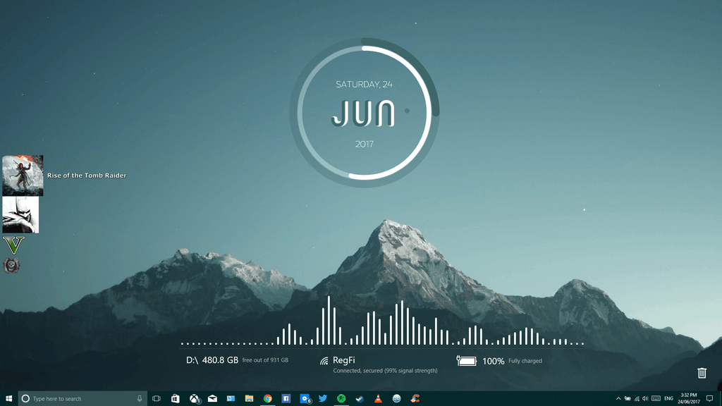 rainmeter skins with clock